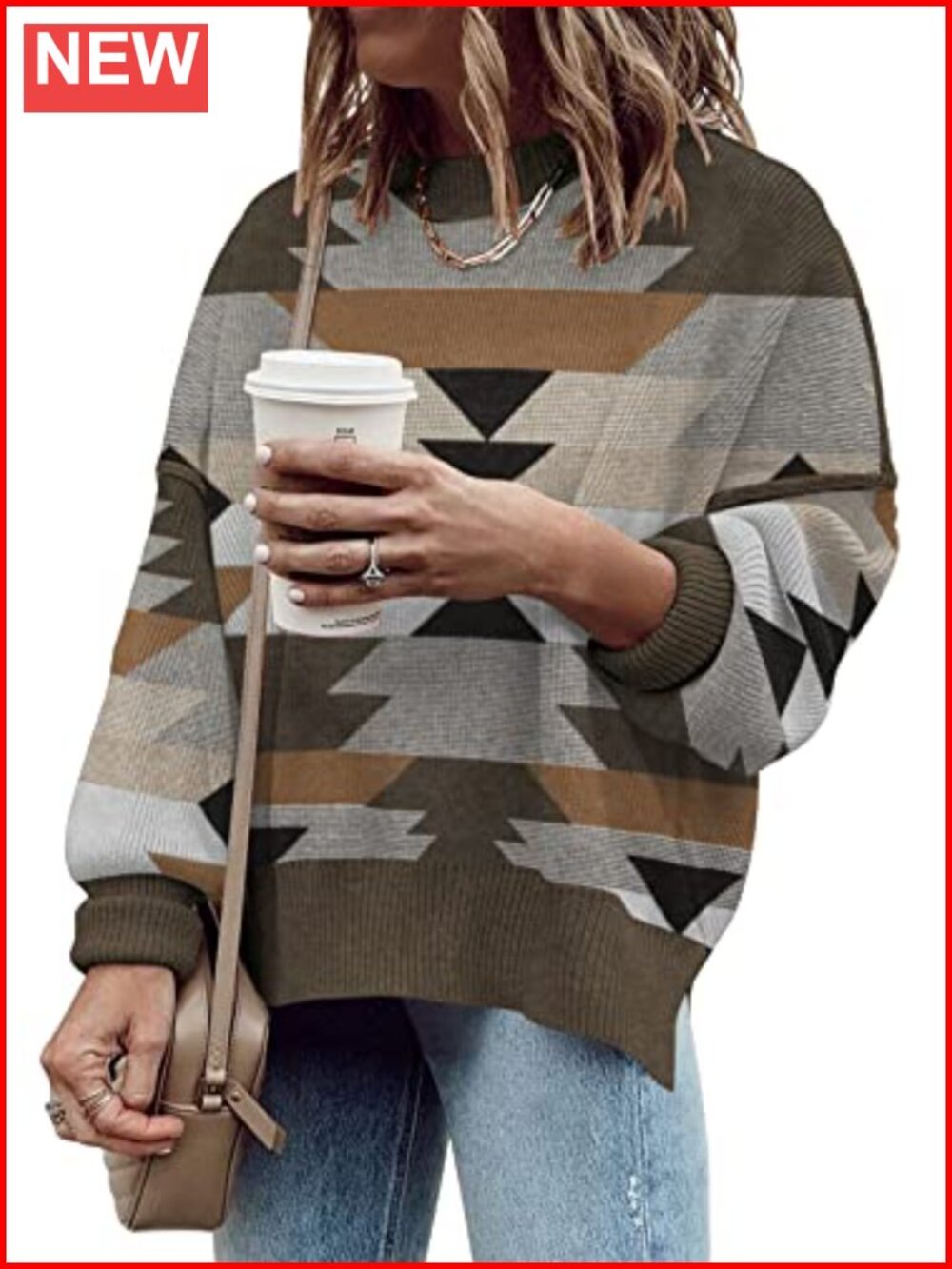 Women's Oversized Ribbed Pullover Sweater Long Sleeve Crew Neck Fall Fashion